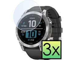 Screenprotector - 3 Stuks - Geschikt voor Garmin Fenix 7 - Extra Sterk - Tempered Glass - Gehard Glas - Beschermglas Screen Cover - Bescherm Protector voor Smartwatch