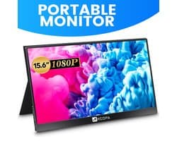 Portable Monitor - Portable Monitor Touchscreen - Full HD 1080P - 15.6'' Extra Groot Monitor - Met hoes en kickstand - Ook voor Nintendo Switch, Xbox en Playstation Monitor - Makkelijk mee te nemen