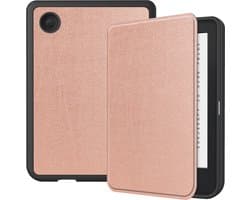 Hoes Geschikt voor Kobo Clara 2E Hoesje Bookcase Cover Hoes - Hoesje Geschikt voor Kobo Clara 2E Hoes Cover Case - Rosé Goud
