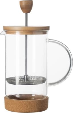 Secret de Gourmet Glazen Koffiezetapparaat met Bamboe Deksel - 600,0 mL, Transparant en Bruin — thumbnail 4
