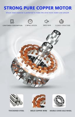 5 Sterren Plafondlamp Met Ventilator - Met Afstandsbediening - Smart lamp - Dimbaar Met App - 3 Standen Ventilator - Woonkamerlamp - Moderne lamp - Plafoniere — thumbnail 3