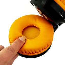 PowerLocus Buddy Draadloze On-Ear Koptelefoon voor Kinderen, LED lampjes, 85db Limiet, met Microfoon, Micro SD poort - Upgrade Zwart/Oranje — thumbnail 6