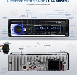 PROKING Autoradio - FM Radio - Bluetooth radio - Met Dubbele USB-poort - Voor alle Auto’s - Inclusief AUX - Handsfree bellen - Inclusief montageframe — thumbnail 2