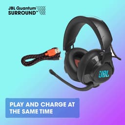 JBL Quantum 610 - Draadloze Gaming Headset - 2.4GHz USB Dongle - JBL Quantum Surround - Lage Latency - 40 uur batterij - Over-ear met Microfoon - PC & PlayStation - Zwart — thumbnail 2