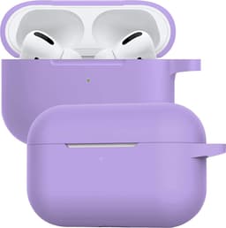Case - Geschikt voor Apple AirPods Pro 2 - Siliconen Hoes met Clip - Silicone Hoesje Cover - Lila — thumbnail 1