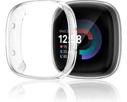 Strap-it TPU case - transparant bescherm hoesje geschikt voor Fitbit Versa 4 / Fitbit Sense 2 - doorzichtige beschermhoes voor Fitbit Versa 4 en Fitbit Sense 2