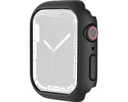 By Qubix - Apple Watch 41mm Hard case (open front) - Zwart - Geschikt voor Apple Watch 41mm hoesje - screenprotector - Bescherming iWatch - Bescherm hoesje