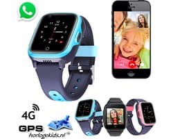 GPSHorlogeKids - GPS horloge kind – smartwatch kinderen – WhatsApp – 4G videobellen – spatwaterdicht – GPS tracker – SOS alarm – incl. simkaart en online installatie hulp – Fox Blauw