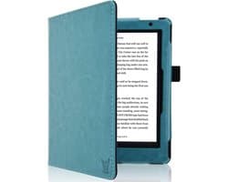 Hoes geschikt voor Kobo Aura Edition 2 - Book Case Premium Sleep Cover Kunstleer Hoesje met Auto/Wake Functie - Blauw