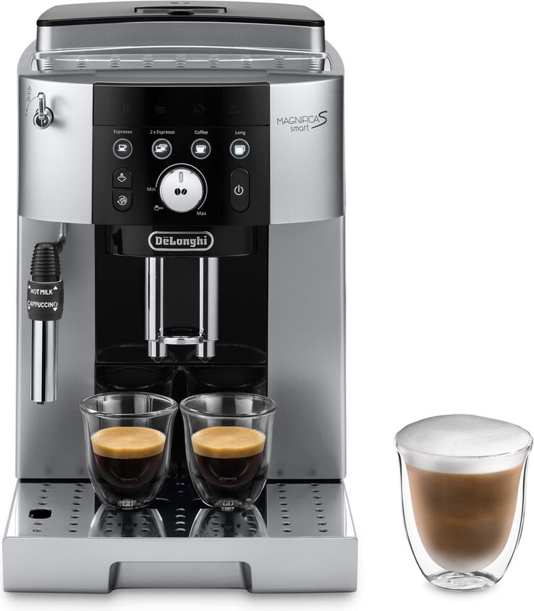 De'Longhi Magnifica S Smart ECAM250.23.SB - Volautomatische espressomachine met 4 one-touch recepten en melkstoompijpje - Zilver/zwart — afbeelding 1
