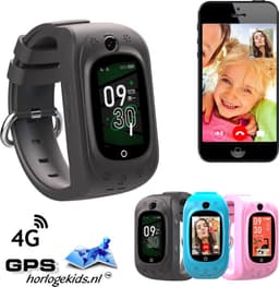 GPSHorlogeKids - GPS horloge kind - smartwatch kinderen - SMS - 4G videobellen - spatwaterdicht - SOS alarm - incl. SIM - TINY Zwart — thumbnail 1