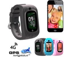 GPSHorlogeKids - GPS horloge kind - smartwatch kinderen - SMS - 4G videobellen - spatwaterdicht - SOS alarm - incl. SIM - TINY Zwart