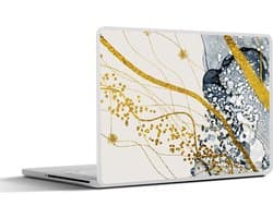 Laptop sticker - 14 inch - Abstract - Goud - Natuur - Kunst - 32x5x23x5cm - Laptopstickers - Laptop skin - Cover