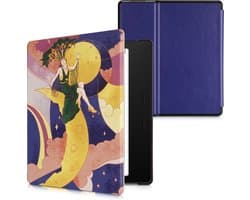 kwmobile e-reader hoesje geschikt voor Amazon Kindle Oasis 10. Generation hoes - E reader flip case met magnetische sluiting - Ereader cover - Artdeco poster design in paars / geel / groen