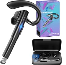 Dynabright Draadloze Headset – Noise Canceling - Handsfree bellen – Incl Oplaadkoffer - Bluetooth Headset met Microfoon - Oortjes draadloos met microfoon — thumbnail 1