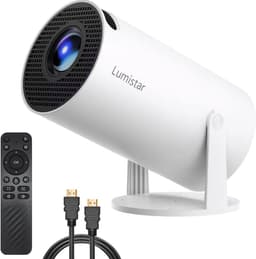 Lumistar® Premium Mini Beamer - Alles-in-één Smart TV Projector - 2025 model - Android 13.0 - WiFi 6 & Bluetooth 5.2 - 4k support - Beamer - Home Cinema - Wit — thumbnail 1