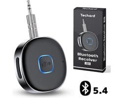 Techard Bluetooth Receiver Auto BT 5.4 - 3.5MM AUX Bluetooth Ontvanger Handsfree Bellen Bluetooth Audio Receiver - Inclusief Kabel en Plug