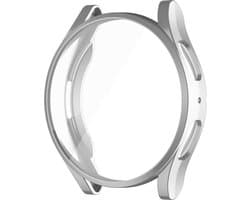 DrPhone AC3 - TPU Case - Bescherm Cover - Geschikt voor Galaxy Watch 4 40mm - Ingebouwde Screen Protector - Soft Shell - Flexible - Zilver