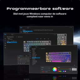 EPOMAKER x AULA F75 - Blauw - Side Printed - Mechanisch Draadloos Toetsenbord - RGB - 75% - QWERTY - Gaming Keyboard - LEOBOG Reaper Switch — thumbnail 7