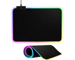 Gaming Muismat - met RGB LED Verlichting - 45x40cm - 4cm dik - Anti-Slip