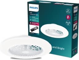 Philips Amigo Ventilator - Energiezuinige LED verlichting - Plafondlamp - Instelbare kleurtemperatuur - 48,5 cm diameter -Afstandsbediening - Wit — thumbnail 1