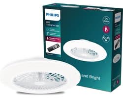 Philips Amigo Ventilator - Energiezuinige LED verlichting - Plafondlamp - Instelbare kleurtemperatuur - 48,5 cm diameter -Afstandsbediening - Wit — afbeelding 1