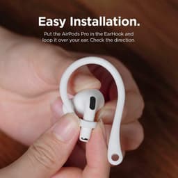 Wit-Sportieve anti-verloren en anti-vallende oorhaken - Siliconen sport hooks - Sport hooks -Geschikt voor Apple AirPods Pro en Apple AirPods 3 -Eenvoudig te installeren of te verwijderen — thumbnail 3