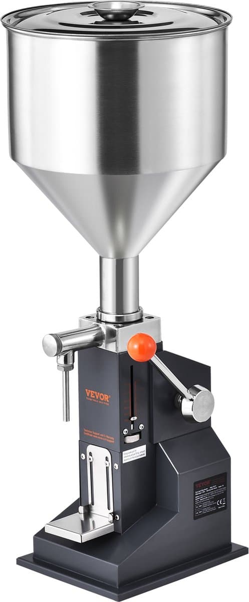 VEVOR 5-100ml Vulmachine Handmatige Vloeistofvulmachine Gemaakt van Food Grade 304 Roestvrij Staal Siliconen PTFE Vulmachine Inclusief Twee Spuitmonden 4 mm / 8 mm Ideaal voor het Vullen van Honingolie-essentie — afbeelding 1