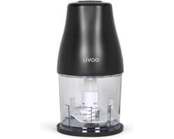 Hakmachine - LIVOO - 300 ml - 400 W - 1 snelheid en turbofunctie - 2 roestvrijstalen messen - Zwart