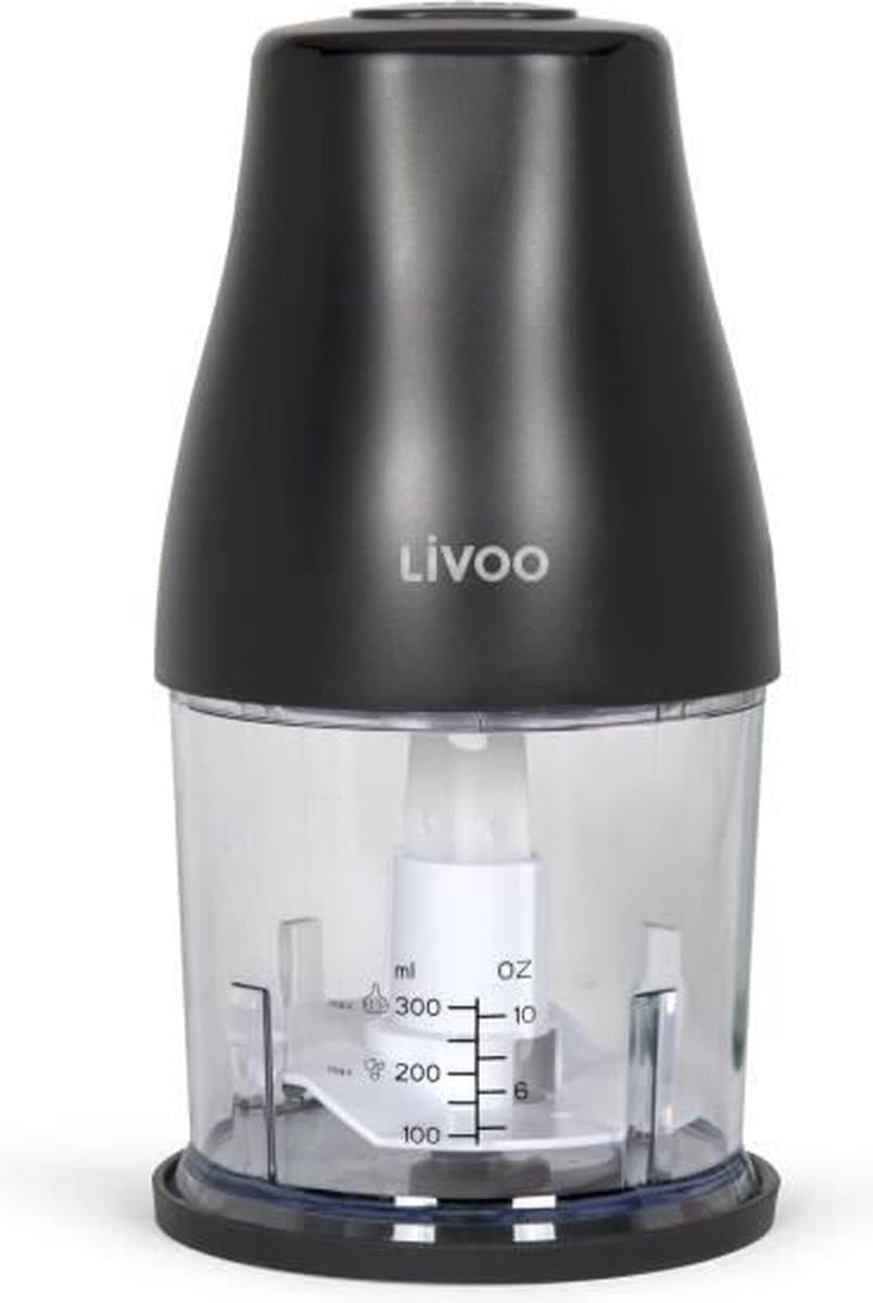 Hakmachine - LIVOO - 300 ml - 400 W - 1 snelheid en turbofunctie - 2 roestvrijstalen messen - Zwart — afbeelding 1