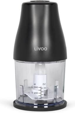 Hakmachine - LIVOO - 300 ml - 400 W - 1 snelheid en turbofunctie - 2 roestvrijstalen messen - Zwart — thumbnail 1