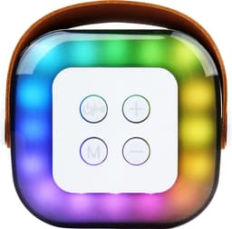 Draadloze Karaoke Speaker Mini - Bluetooth Muziekbox met Microfoon en RGB Lichtshow - Party Speaker met 9 Geluidseffecten - Compact en Lichtgewicht - Wit — thumbnail 2