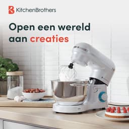 KitchenBrothers 2000W Keukenmachine - Keukenrobot - 6,2L - Mixer met Mengkom - Keukenmixer - BPA-vrij - Parelwit — thumbnail 2