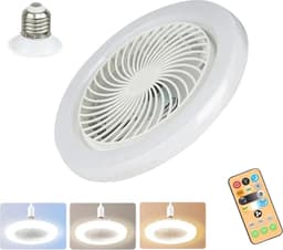 Bovista Plafondventilator - Met Verlichting - Plafond Ventilator - Met Lamp - Plafonniere Met Ventilator - (Met Licht) - Wit — thumbnail 1
