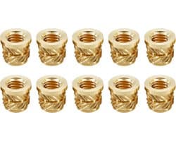 M4xL4xBoorgat5.5mm Messing Insert Persmoeren - Inzetstukken met Schroefdraad en Persflens 10 stuks