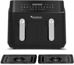Turbotronic DAF5 Dubbele Airfryer XXL DualChef - 9L - Heteluchtfriteuse - Dubbele Mand - 2 x 4.5L - 50ºC tot 200ºC - 12 Kookprogramma's - Zwart — thumbnail 12