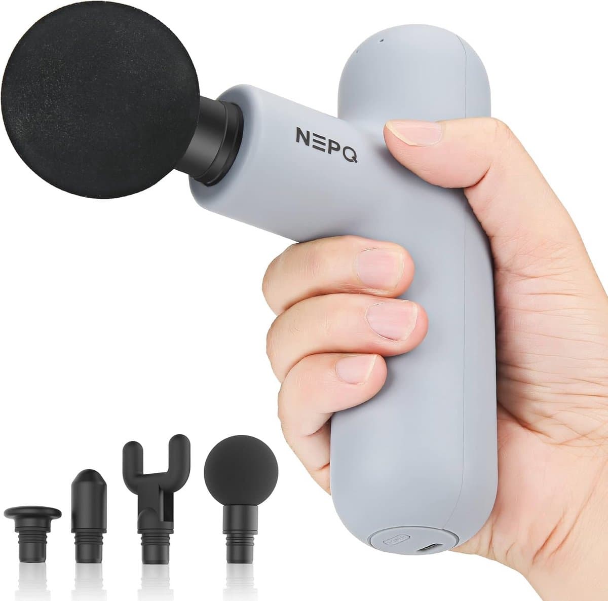 Mini Massagepistool voor Pijnverlichting - Draagbaar, Diep Weefsel, Percussie, 4 Massagekoppen, 4 Snelheden, Oplaadbaar — afbeelding 1