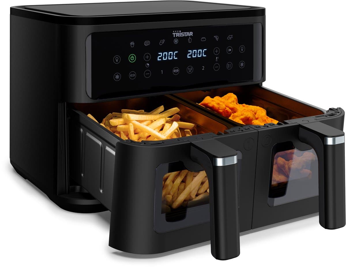 Tristar Dubbele Airfryer FR-9429 - 2x 4,5 Liter - Dubbele Mand - Kijkvenster - 9L - 2500W — afbeelding 1
