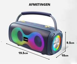 OKOP Bluetooth speaker - Draadloze muziek box - Draagbaar - Verlichting - 2x5W - Verschillende kleuren - RGB LED - Rood — thumbnail 2