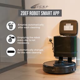 Zoef Robot robotstofzuiger Willem met accessoires set - met leegstation - met laadstation - 6000 Pa - robotstofzuiger met dweilfunctie - uitgebreide mapping - met automatische afzuigunit — thumbnail 5