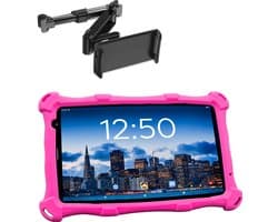 AngelTech OnderwegPakket PRO MAX – Kindertablet PRO MAX Roze + Tablethouder - Android 15 - Kindertablet Vanaf 3 Jaar – Kinder Tablet – Kids Tablet - Tablet voor Kinderen