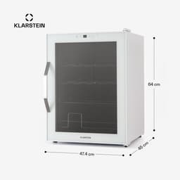 Klarstein Drankkoeler Coachella 60 Drankenkoelkast - 60 liter met wifi, glazen deur, LED-binnenverlichting, 3-18 °C, 7 lichtkleuren, 3 metalen schappen, energie-efficiëntieklasse E, wit - Drankkoelkast - Touch - RVS - Drankenkoeler — thumbnail 3
