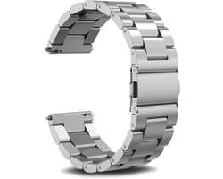 22mm Zilver kleurig Oyster Horlogeband van RVS316L | Universeel geschikt voor Samsung, Huawei, Ticwatch, Amazfit, en Honor smartwatches en analoge horloges | Populair voor Seiko, Casio en Fossil modellen