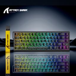 ATTACK SHARK X68HE - Magnetic Switch Wired Gaming Toetsenbord - 66keys - RGB - Side Printed PBT Keycaps - Decorative Lanyard - 8Khz - 0.01mmRT - 0.125ms - Black Contour Line — thumbnail 5