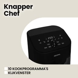 Zeegma Knapper Chef - Airfryer XL - Vetvrij - 6,5 L - Zwart - 10 programma's - 1600 W - Snelle opwarming tot 60s - Antislippoten — thumbnail 5