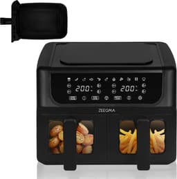 Zeegma Knapper Dual - Airfryer - 9L - 1700 W - 12 frituurprogramma's - Vetvrij Koken - Tefloncoating — thumbnail 1
