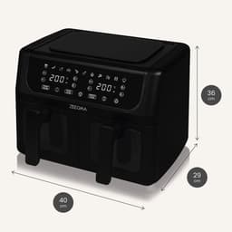 Zeegma Knapper Dual - Airfryer - 9L - 1700 W - 12 frituurprogramma's - Vetvrij Koken - Tefloncoating — thumbnail 15