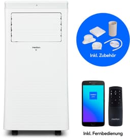 MEDION Smart Mobiele Airco P1002 (10000 BTU, 3-in-1, Koelen, Ontvochtigen, Ventileren, tot 34m², incl. Raamafdichtingskit, voor Slaapkamer en Woonkamer, WiFi, App-Functie, Afstandsbediening, MD 37733) — thumbnail 1
