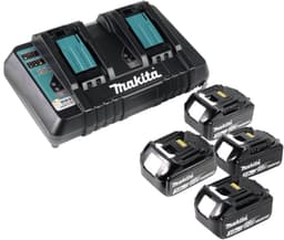 Makita DLM 382 PF4 accugrasmaaier 36 V ( 2x 18 V ) 38 cm 40 l + 4x accu 3.0 Ah + dubbele lader — thumbnail 2