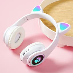 KINSI Bluetooth Gaming Headset - Stylish Kat Oor Design met LED - Verlichting! Perfect voor Meisjes, Compatibel met Alle Apparaten (Tablet / Computer / Telefoon) — thumbnail 9